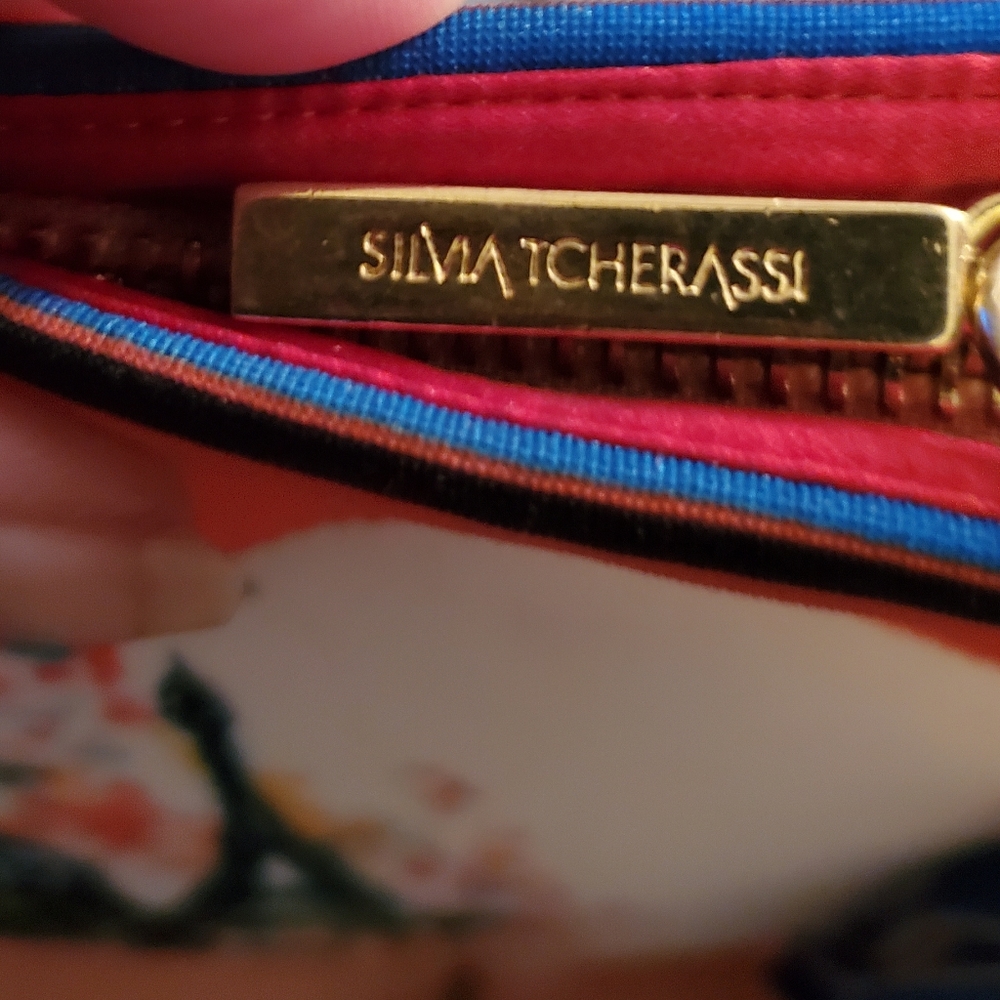 Silvia Tcherassi Neoprene clutch & tassel in vibrant colors of Italy NWOT - Picture 5 of 7